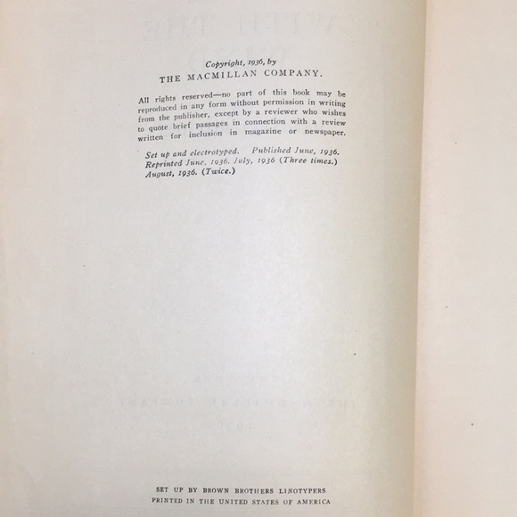 Margaret Mitchell Gone With The Wind 1st Edition August 1936 Macmillan Hardcover - Picture 15 of 16